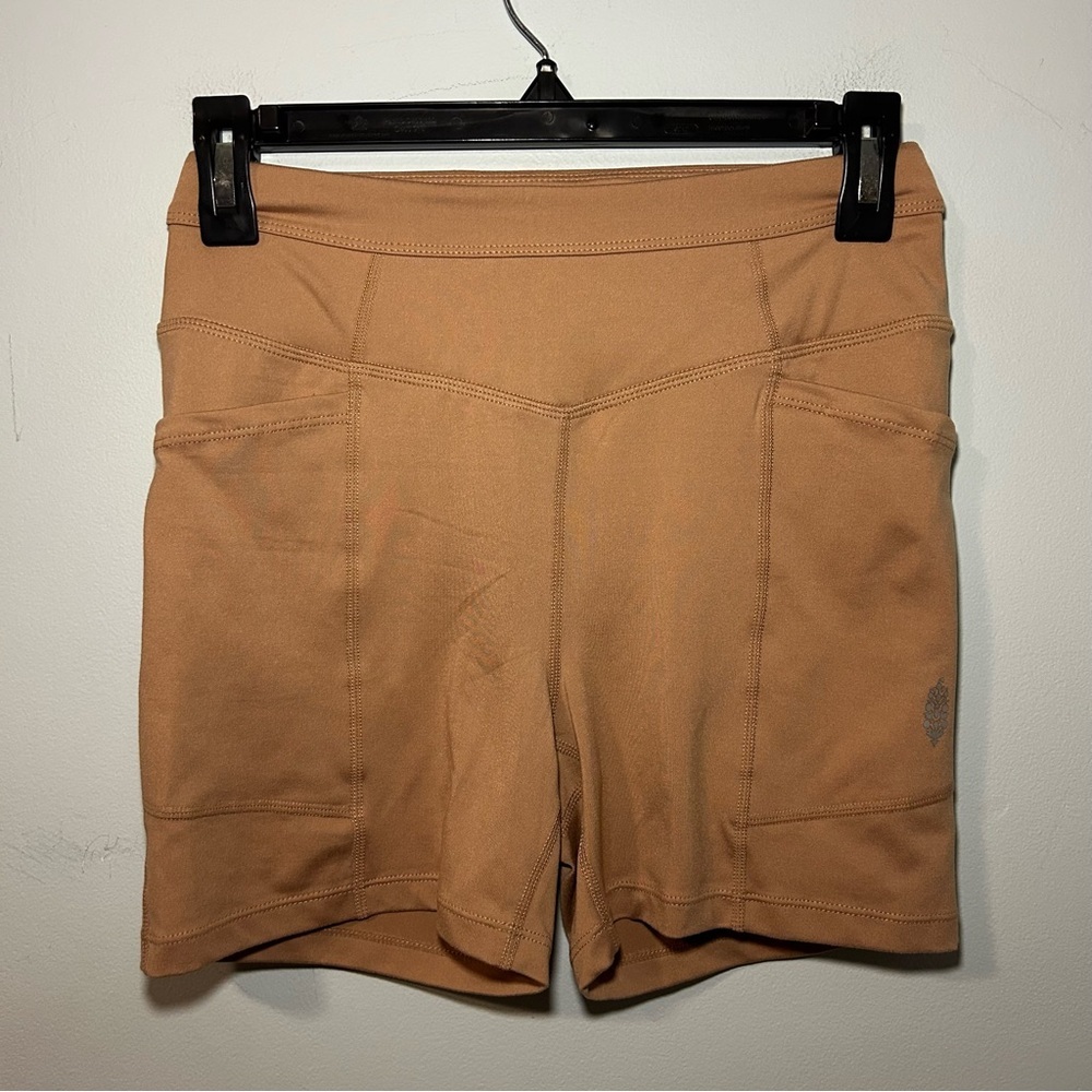 FP Movement by Free People Brown High-Rise Side Pocket Biker Shorts Size Small